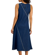 Nautica Womens Asymmetrical Denim Midi Dress