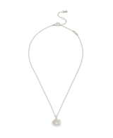COACH Rhodium Signature C Lucite Short Pendant Necklace