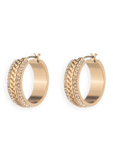 Lauren Ralph Lauren Herringbone Crystal Pavé Hoop Earrings
