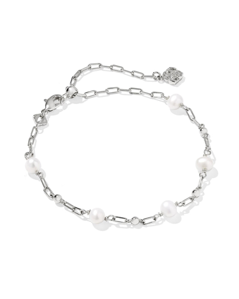 Kendra Scott Ashton Delicate Freshwater Pearl Silver Chain Bracelet