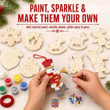 MasterPieces 12 Holiday Ornaments Wood Craft & Paint Kit
