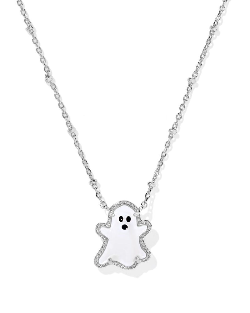 Kendra Scott Reversible Silver Ghost Pendant Necklace