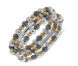 Nine West Tri-Tone Beaded Multi-Row Bracelet