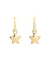 COACH Gold Star Huggie Drop Earrings