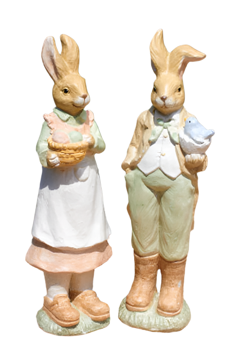 Transpac Small Paper Pulp Easter Bunny Figurine