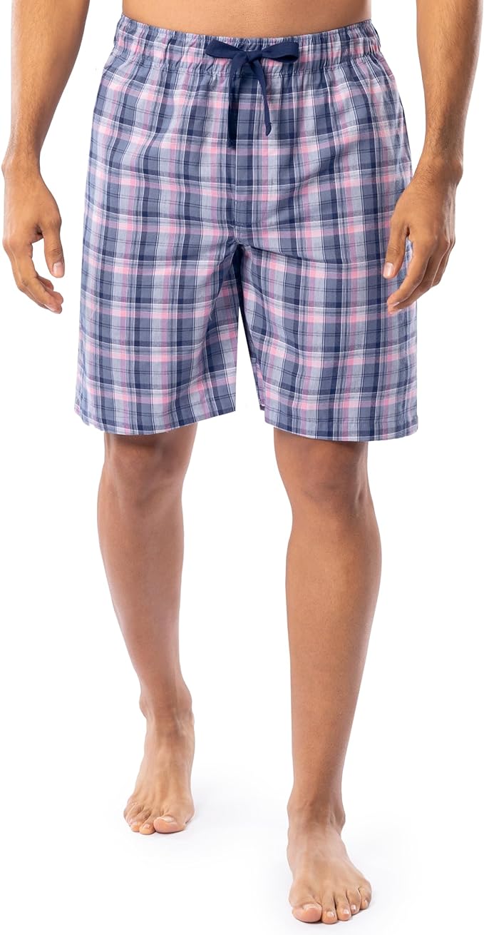 IZOD Mens Relaxed Fit Poplin Drawstring Sleep Shorts