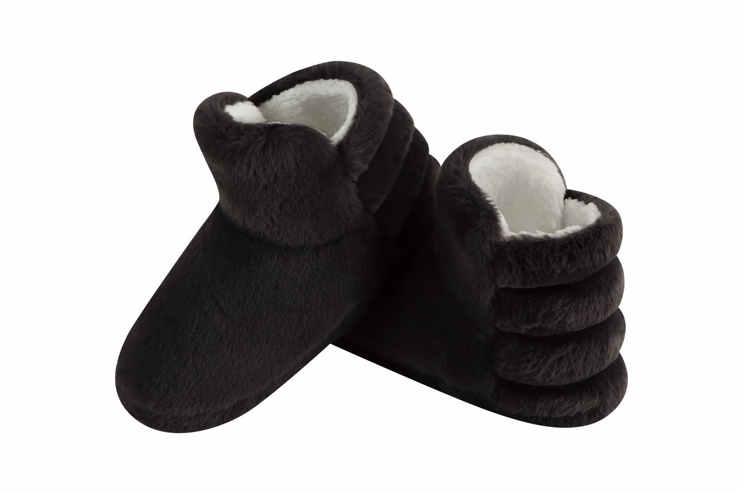 Snoozies Womens Gray Deluxe Bootie Slippers - Size Medium