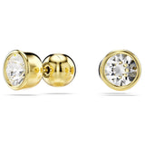 Swarovski Imber Stud Earrings - Round cut, White, Gold-tone plated