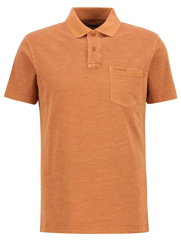 Barbour Mens Pigment Dye Slub Short Sleeve Polo Shirt