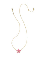 Kendra Scott Parker Starfish Gold Short Pendant Necklace - Bright Pink Mother Of Pearl