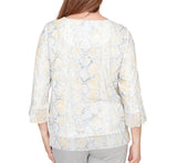 Ruby Rd. Womens Python Printed Knit Flutter Sleeve Top