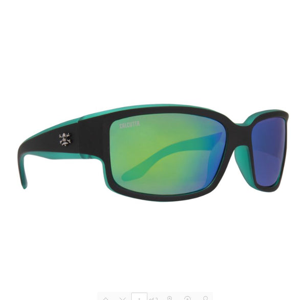 Calcutta Columbia Sun Black Frames - Blue Mirror Lens - Polarized Sunglasses