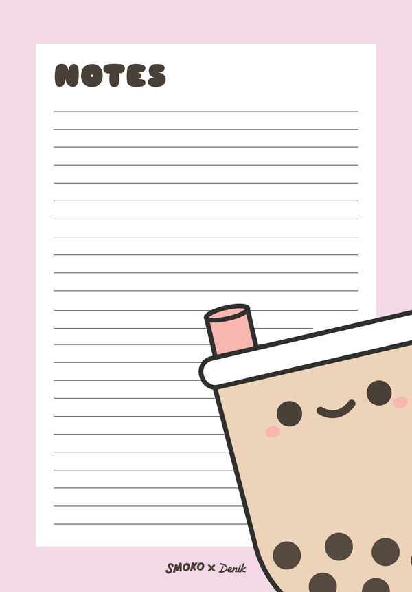 Denik Pearl Boba Tea Notepad