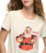 Lucky Brand Womens Coca Cola Santa Classic Crew Short Sleeve T-Shirt