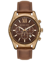 Michael Kors Mens Lexington Chronograph Brown Leather Watch