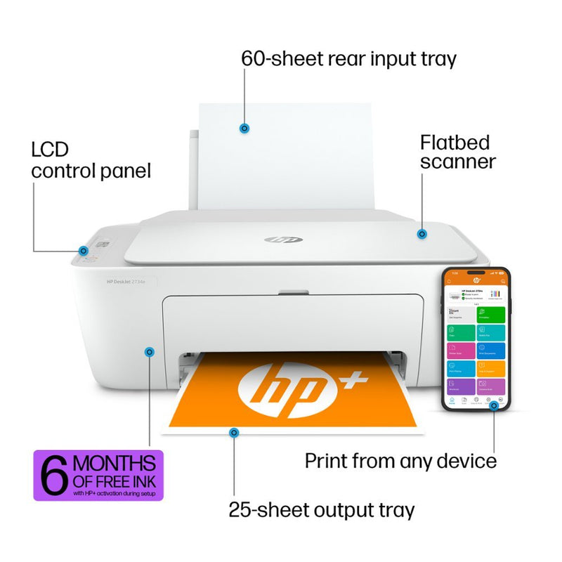 HP DeskJet 2734e Wireless All-In-One Inkjet Printer