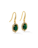 Kendra Scott Dani Stepped Frame Gold Drop Earrings - Malachite