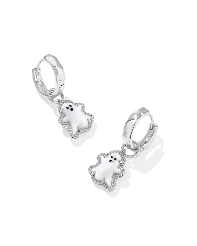 Kendra Scott Reversible Silver Ghost Huggie Earrings