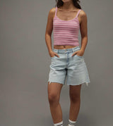 American Eagle Women AE Cropped Crochet Knit Tank Top