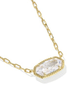 Kendra Scott Elisa Luxe Gold Short Pendant Necklace - White CZ