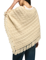 Lucky Brand Womens Cable Poncho Sweater