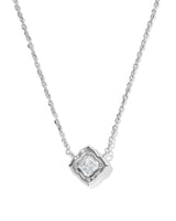 Kendra Scott Mallory Crystal Silver Short Pendant Necklace - White Cubic Zirconia