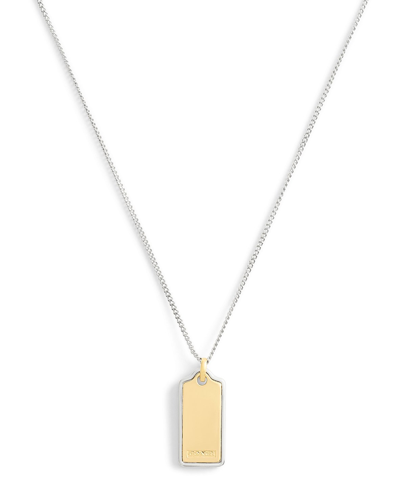 COACH Two-Tone Signature Hangtag Pendant Necklace