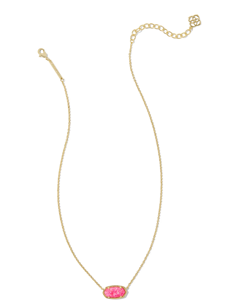 Kendra Scott Elisa Pink Opal Pendant Necklace - Gold