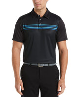 PGA Tour Mens Pro Series Chest Stripe Short Sleeve Polo Shirt