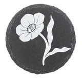 Ganz Black & White Fleur Coaster Set - 4-Piece