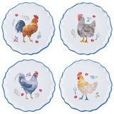 Ganz Watercolor Chicken Plate Set - 4-Piece