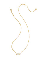 Kendra Scott Tiger Striped Elisa Short Pendant Necklace - Mother Of Pearl