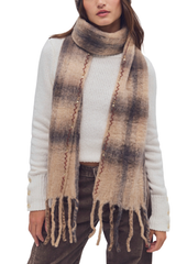 Free People Highland Plaid Skinny Scarf