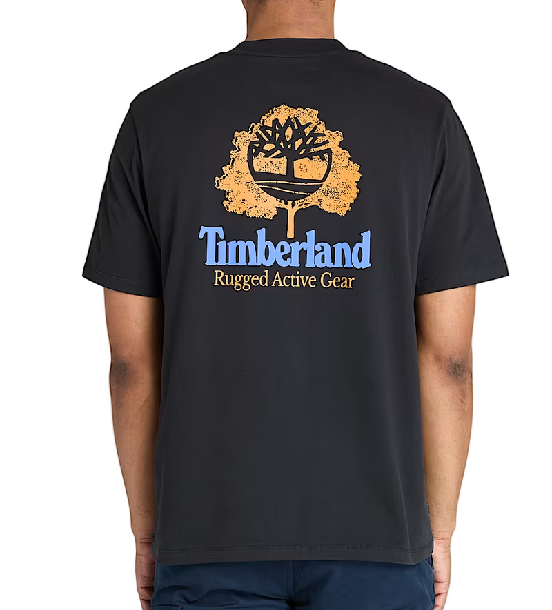 Timberland Mens Rugged Active Gear Back Graphic Short Sleeve T-Shirt
