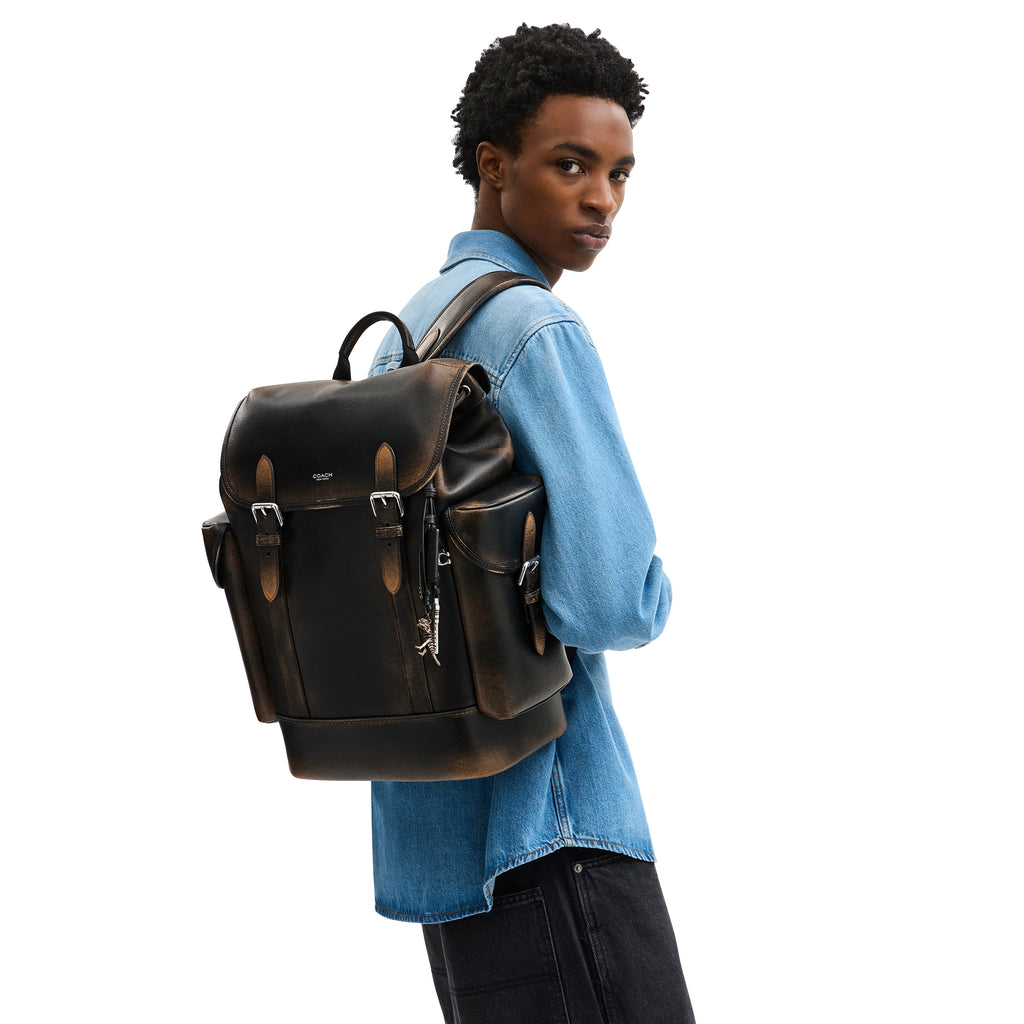 coach backpack magnetic black cinch Coach Hitch Backpack – ShopCGX