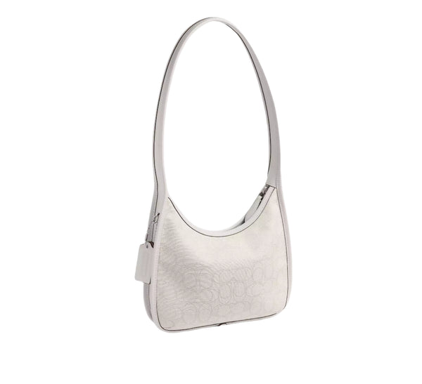 Coach Signature Jacquard Curve Zip Shoulder Handbag