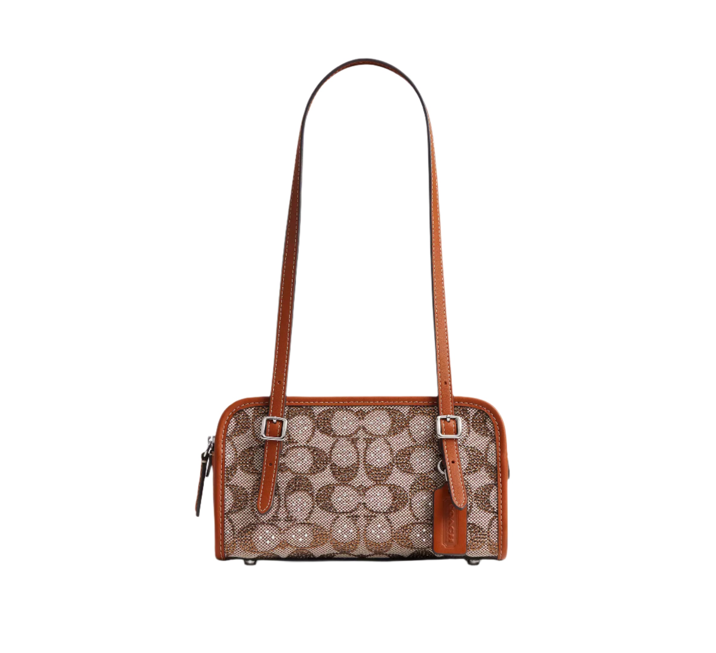 Coach Crystal Signature Jacquard Swing Zip 20 Shoulder Handbag Coach Crystal Signature Jacquard Swing Zip 20 Shoulder Handbag