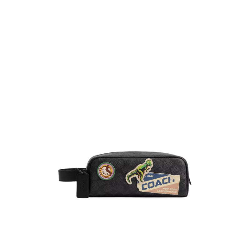 Coach Signature Canvas Travel Kit With Patches