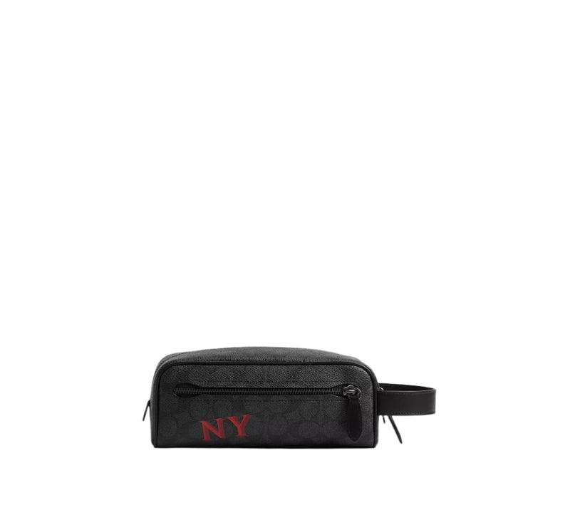 Coach Signature Canvas Travel Kit With Patches