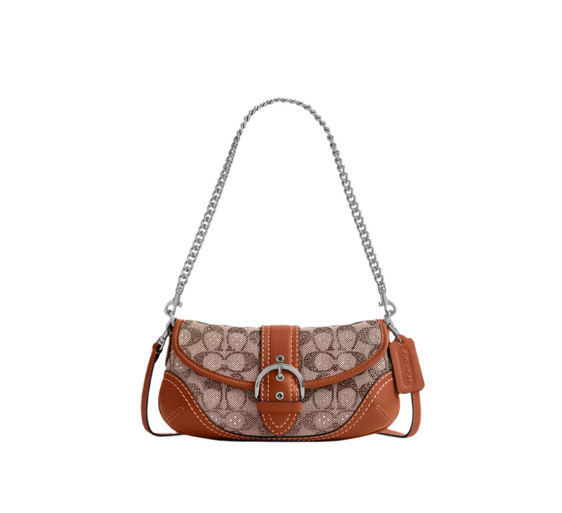 バッグ COACH Flap Soho Signature handbag gold COACH Soho Regenerative Leather Shoulder Flap Bag | Dillard's