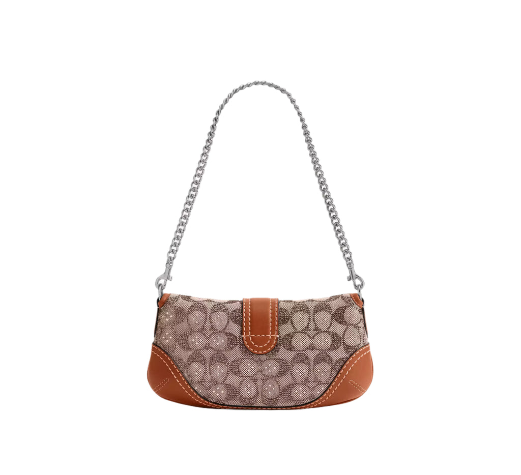 【 COACH 】Soho Bag 25 In Crystal Signature Jacquard COACH Crystal Signature Jacquard Soho Bag 25 with Chain and