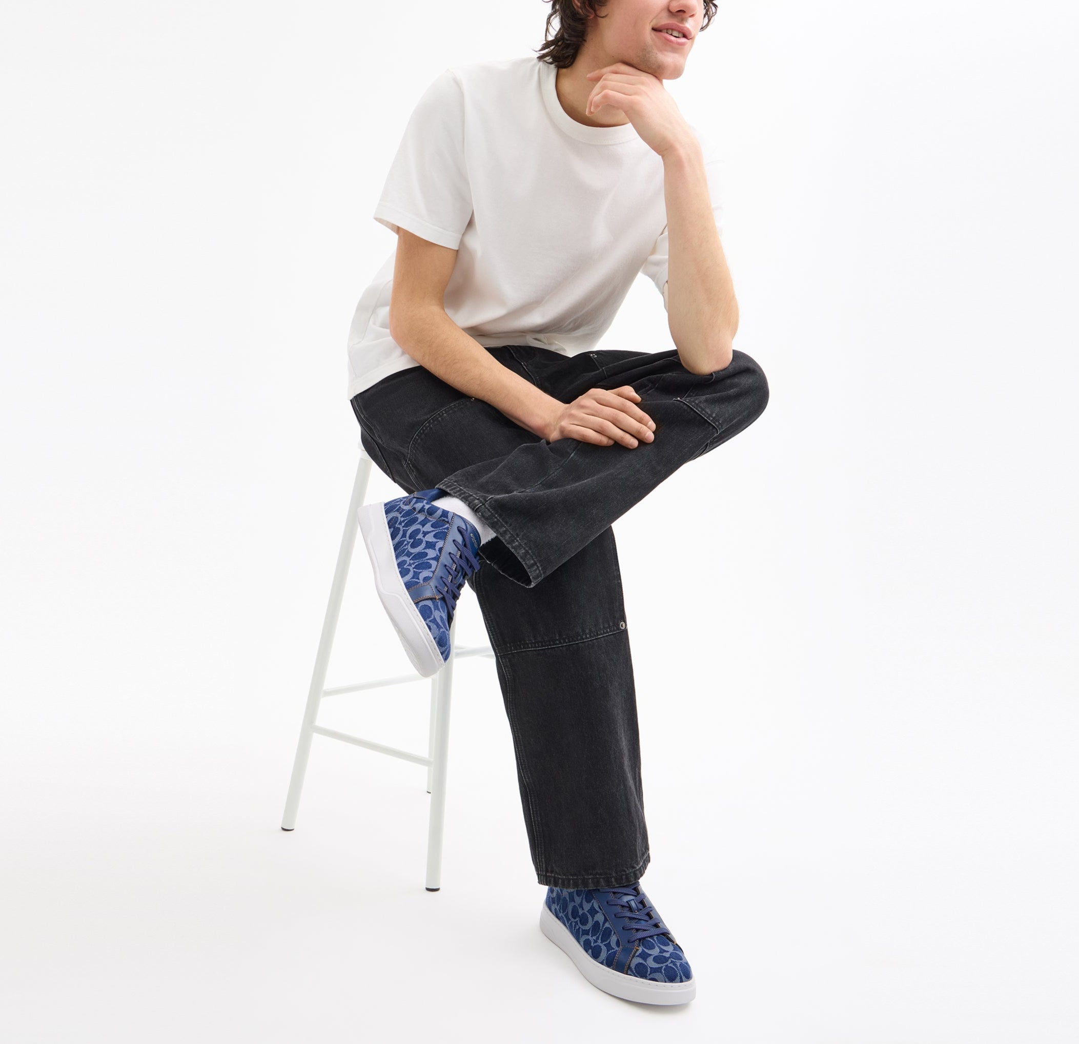 Coach Men's High Line Classic Signature Denim Sneakers