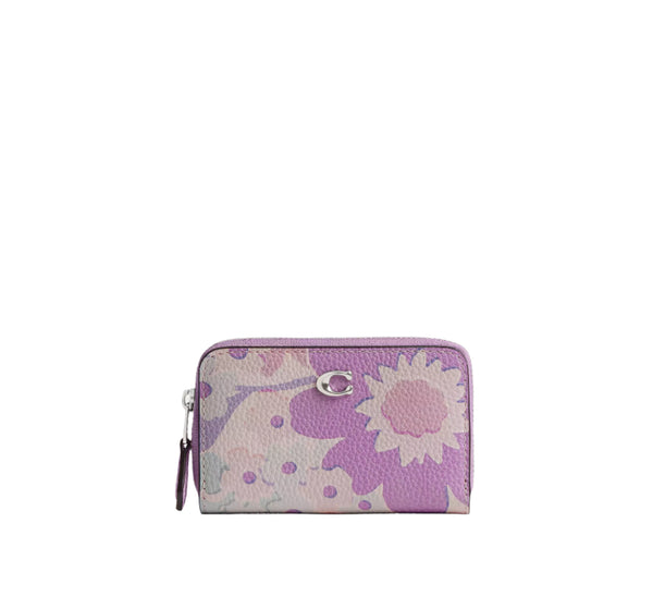 Coach Floral Print Essential Small Zip Around Card Case Wallet