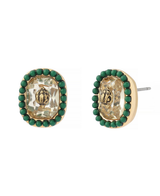 Kurt Geiger Yellow Crystal Square Stud Earrings