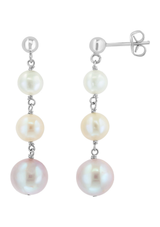 Effy 925 Sterling Silver Multicolor Freshwater Pearl Drop Earrings