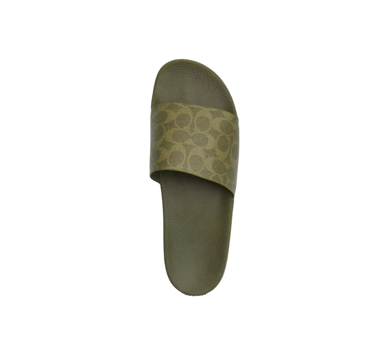 Coach Mens Signature Canvas Pool Slides