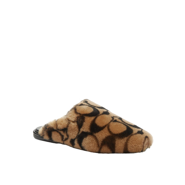 Coach Womens Signature Shearling Slippers