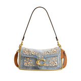 Coach Tabby 26 Denim Crystal Shoulder Handbag