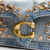 Coach Tabby 26 Denim Crystal Shoulder Handbag
