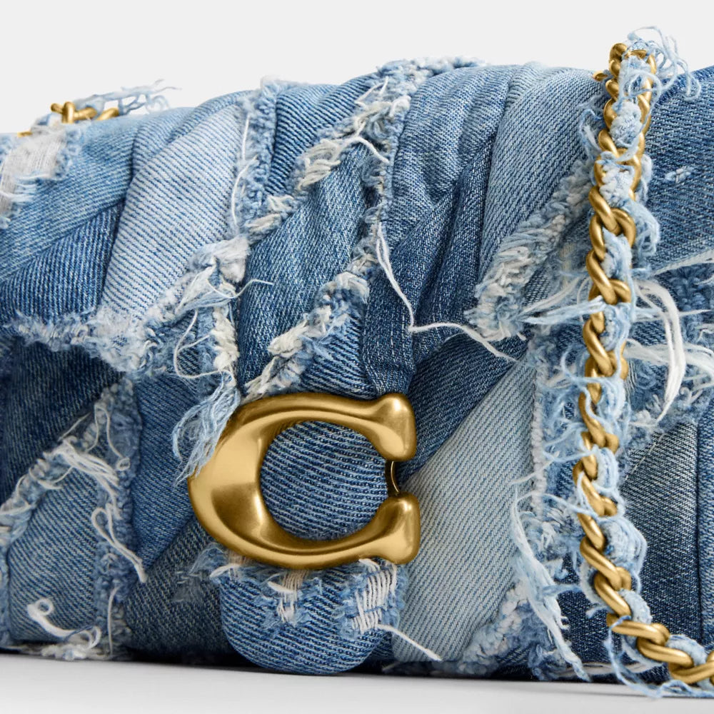 COACHパッチワーク ハンドバッグ ターソロック　デニム 青　10816 Coach Tabby 26 Shoulder Handbag – ShopCGX